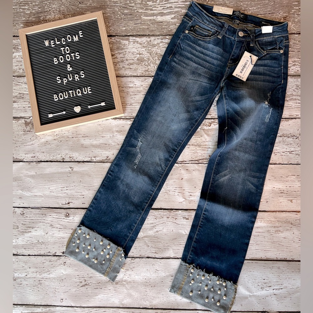 Women's Judy Blue Jeans with Pearl Detailing